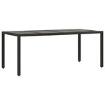 vidaXL Ensemble à manger de jardin et coussins 7 Pièces noir rotin acacia