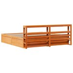 vidaXL Cadre de lit et tête de lit cire marron 200x200 cm bois de pin