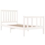 vidaXL Cadre de lit Blanc Bois de pin massif 75x190 cm Petit simple