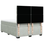 vidaXL Sommier à lattes de lit et matelas Gris clair 140x190cm Velours