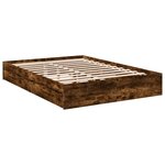 vidaXL Cadre de lit à tiroirs chêne fumé 160x200 cm bois d'ingénierie
