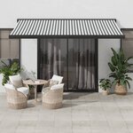 vidaXL Auvent rétractable anthracite et blanc 4x3 m tissu et aluminium