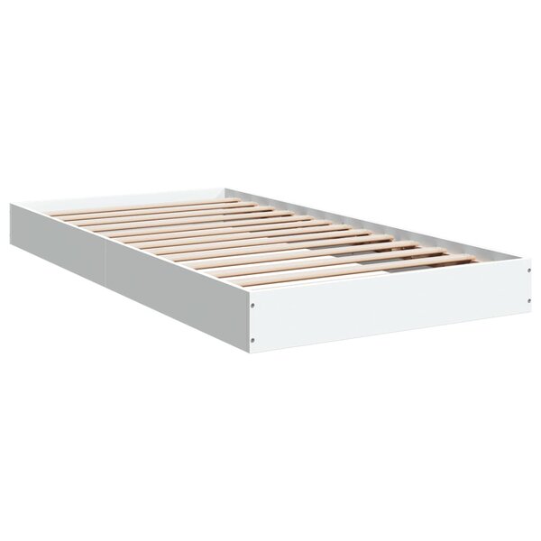 vidaXL Cadre de lit blanc 90x190 cm bois d'ingénierie