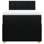vidaXL Sommier à lattes de lit et matelas Noir 80x200 cm Tissu
