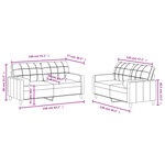 vidaXL Ensemble de canapés 2 Pièces coussins gris foncé tissu