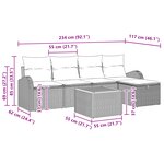 vidaXL Ensemble de canapé de jardin 6 pièces avec coussins en poly rattan noir