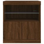 vidaXL Buffet avec lumières LED chêne marron 60x37x67 cm