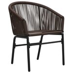 vidaXL Ensemble de bistro 3 Pièces avec coussins Rotin PE Marron