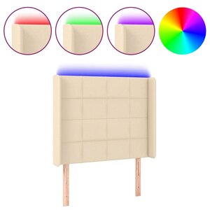 vidaXL Tête de lit à LED Crème 83x16x118/128 cm Tissu