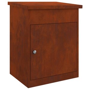 vidaXL Boîte de dépôt de colis Rouillé 47 5 x 38 x 59 cm Acier patiné