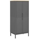 vidaXL Garde-robe FLORO gris 77x53x171 cm bois massif de pin