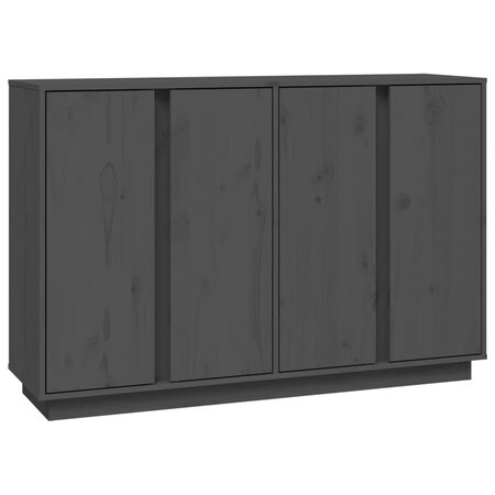 vidaXL Buffet Gris 120x35x80 cm Bois massif de pin