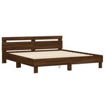 vidaXL Cadre de lit avec tête de lit chêne marron 160x200 cm