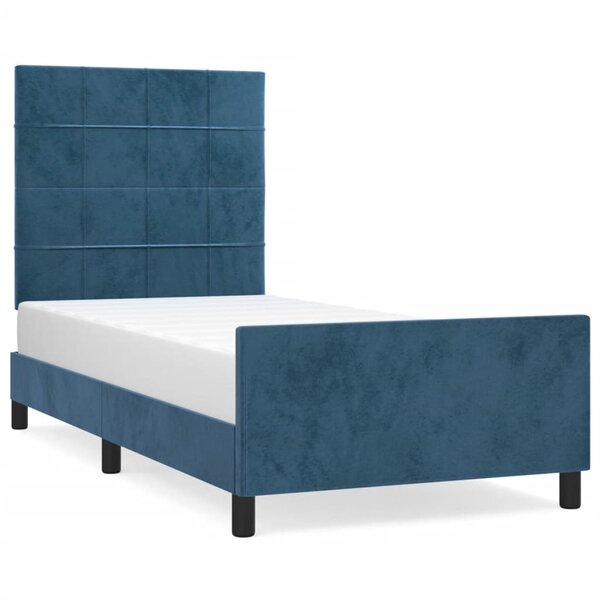vidaXL Cadre de lit avec tête de lit Bleu foncé 80x200 cm Velours