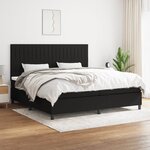 vidaXL Sommier à lattes de lit avec matelas Noir 200x200 cm Tissu