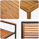 Ensemble de salle à manger de jardin 5 pièces vidaXL Noir Poly Rattan Acacia