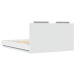 vidaXL Cadre de lit avec tête de lit blanc 150x200cm bois d'ingénierie