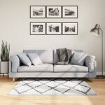 vidaXL Tapis shaggy à poils longs moderne crème et noir 120x170 cm