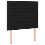 vidaXL Sommier à lattes de lit avec matelas Noir 90x200 cm Tissu