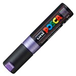 Marqueur pointe large biseautée pc8k 8mm violet métal x 6 POSCA