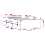 vidaXL Cadre de lit et tiroirs chêne sonoma 90x200cm bois d'ingénierie