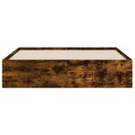 vidaXL Cadre de lit et tiroirs chêne fumé 150x200 cm bois d'ingénierie