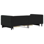 vidaXL Lit de jour avec gigogne et tiroirs noir 90x200 cm velours