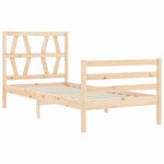 vidaXL Cadre de lit avec tête de lit 90x200 cm bois massif