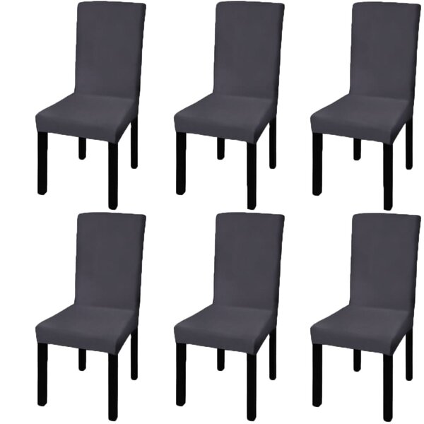 vidaXL Housse de chaise droite extensible 6 Pièces anthracite