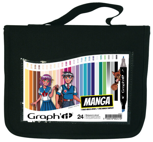 Set 24 Marqueurs à alcool Graph'it Manga colors