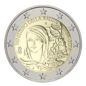 2 euros commémorative Italie 2018 - Ministère de la Santé.