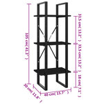 vidaXL Bibliothèque à 3 niveaux noir 40x30x105 cm bois d'ingénierie