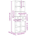 vidaXL Buffet haut blanc 70x42 5x185 cm bois d'ingénierie