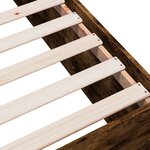 vidaXL Cadre de lit chêne fumé 140x200 cm bois d'ingénierie
