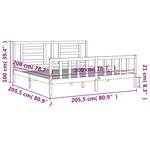 vidaXL Cadre de lit avec tête de lit marron miel 200x200cm bois massif