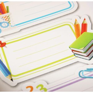 12 étiquettes adhésives scolaires - Rectangle - Rentrée des classes