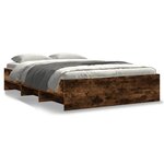 vidaXL Cadre de lit sans matelas chêne fumé 140x200 cm bois ingénierie