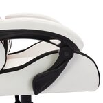 vidaXL Fauteuil de jeux vidéo avec LED RVB Blanc et noir Similicuir
