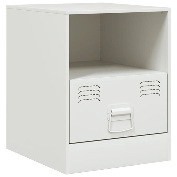 vidaXL Table de chevet blanc 34 5x39x44 cm acier