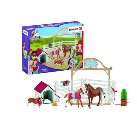 Schleich horse club chevaux invités d'hannah avec chienne ruby - pour enfant