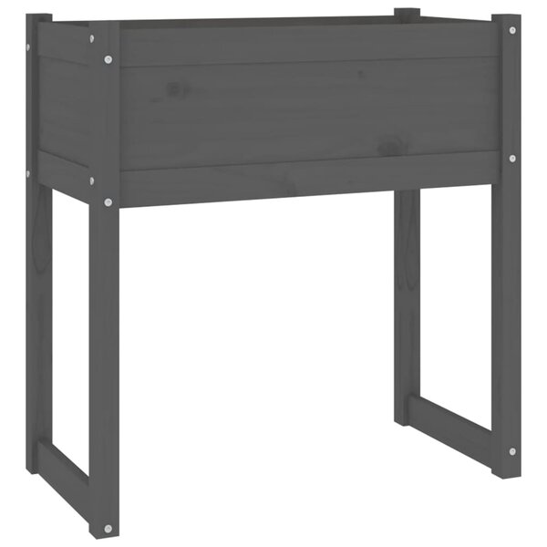 vidaXL Jardinière Gris 78x40x81 cm Bois massif de pin