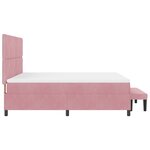 vidaXL Lit Box Spring avec Matelas et Banc Rose 180x200 cm Velours