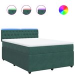 vidaXL Sommier à lattes de lit et matelas Vert foncé 160x200cm Velours
