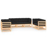 vidaXL Salon de jardin 7 Pièces avec coussins Bois de pin massif