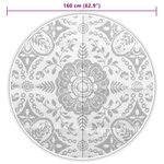 vidaXL Tapis d'extérieur gris clair Ø160 cm PP