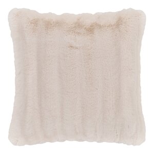 Coussin fourrure artificielle blanc 45 x 45 cm