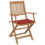 vidaXL Chaises pliables de jardin 4 Pièces avec coussins Bois d'acacia