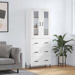 vidaXL Buffet haut Blanc 69 5x34x180 cm Bois d'ingénierie