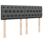 vidaXL Sommier à lattes de lit avec matelas Gris foncé 140x190cm Tissu