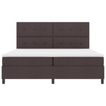 vidaXL Lit à Ressorts avec Matelas & LED Marron Foncé 200x200 cm Tissu
